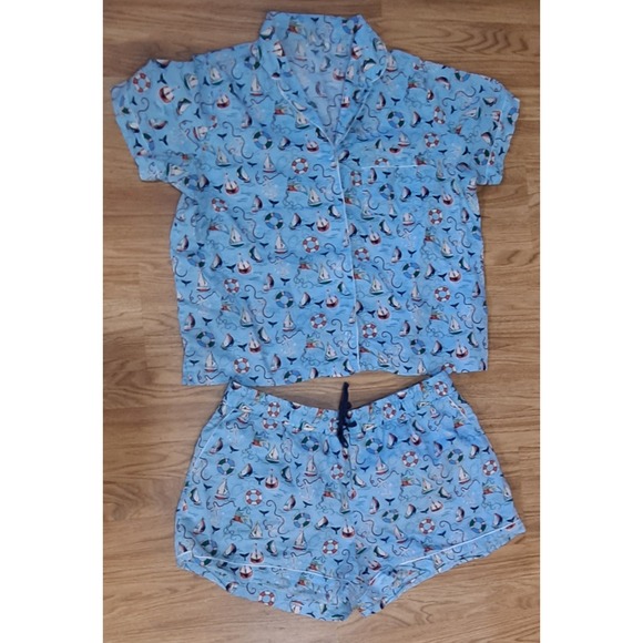 Vera Bradley Other - VERA BRADLEY Pajama Set Really Regatta Nautical Size XL Shorts And Short Sleeve